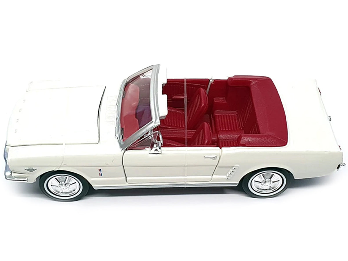 1964 1/2 Ford Mustang Convertible White with Red Interior James Bond 007 'Goldfinger' (1964) Movie 'James Bond Collection' Series 1/24 Diecast Model Car by Motormax