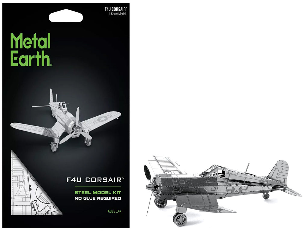 Model Kit Vought F4U Corsair Fighter Aircraft 'United States Navy' (Moderate Difficulty) Steel Model by Metal Earth