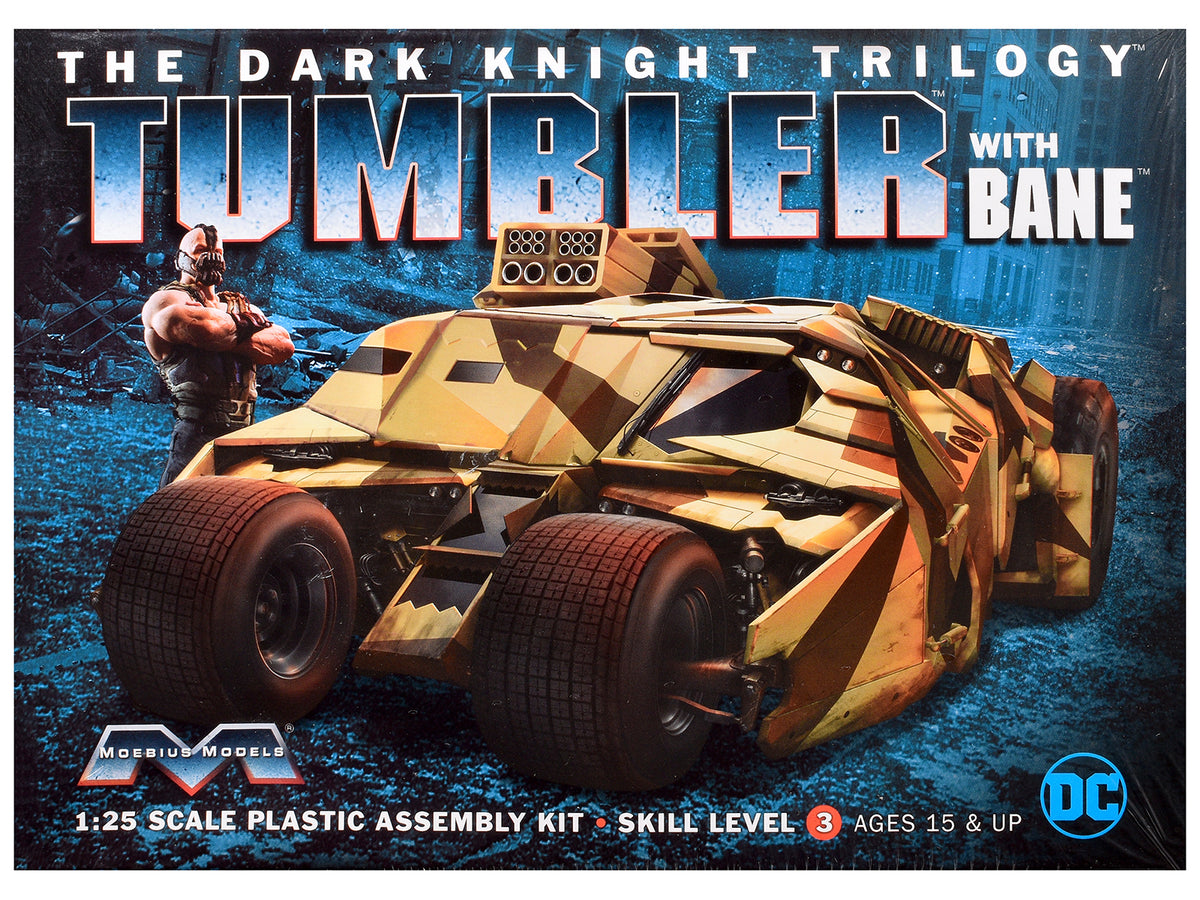 Skill 3 Model Kit Batmobile Tumbler with Bane Figure 'Batman Dark Knight Trilogy' Movie Franchise 1/25 Scale Model by Moebius