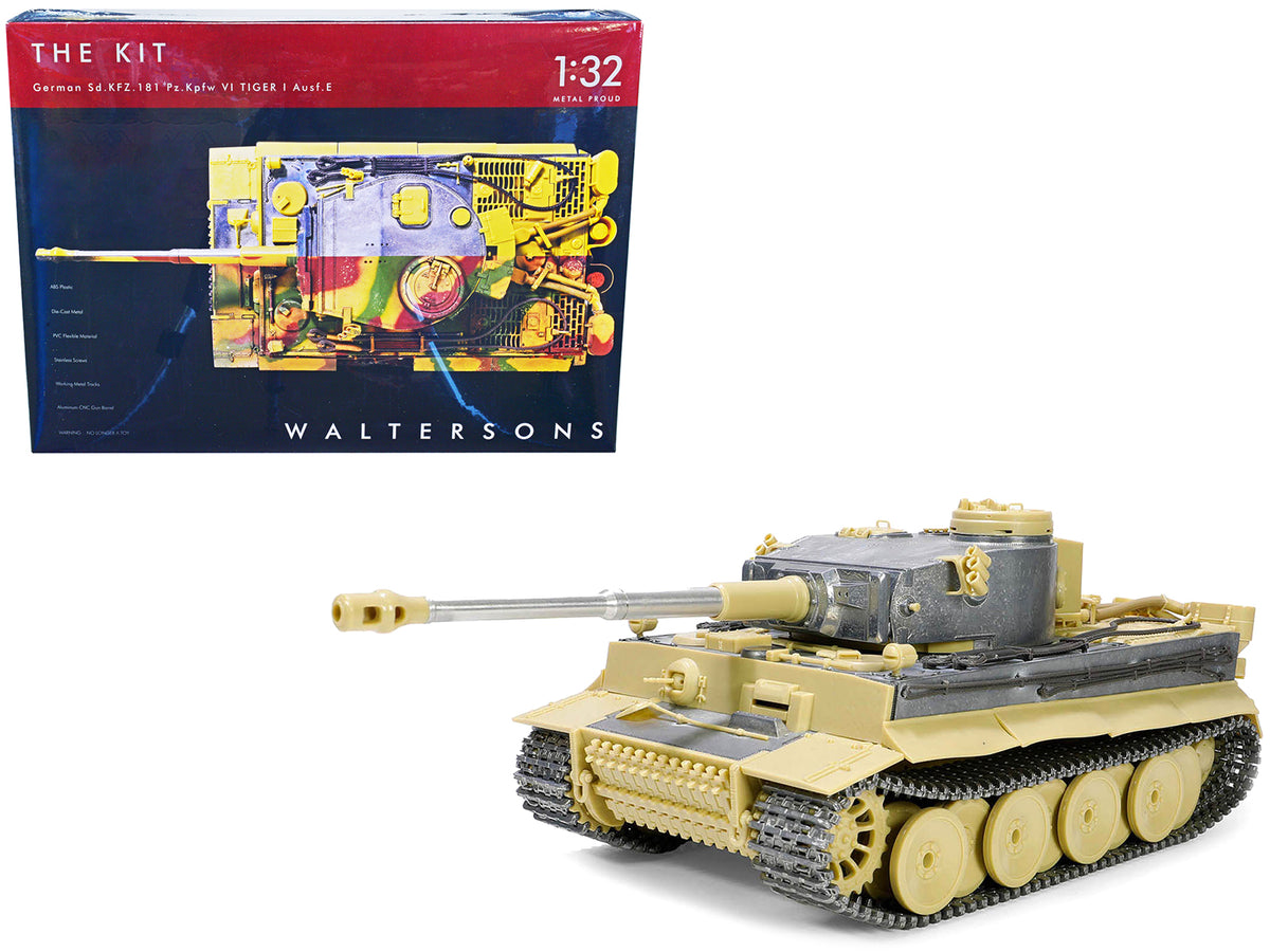 Skill 4 Model Kit German Sd.Kfz.181 Pz.Kpfw VI Tiger I (Early Production Model) Heavy Tank 'Schwere Panzerabteilung 505 No. 100 Kursk' (July 1943) 1/32 Scale Model by Metal Proud