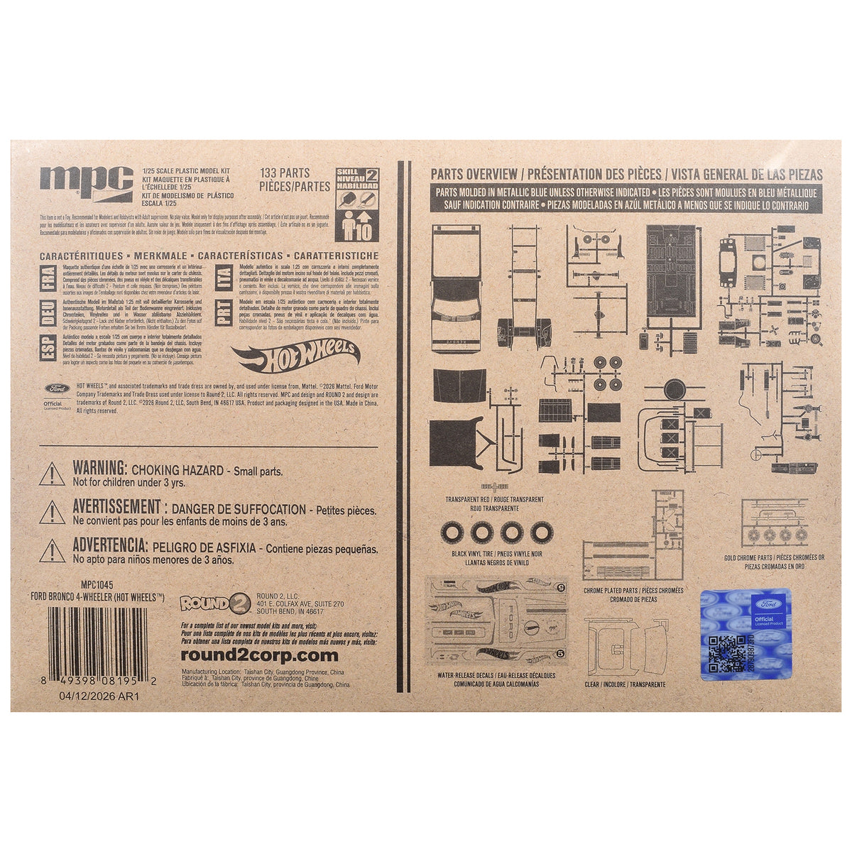 Skill 2 Model Kit Ford Bronco 4-Wheeler 'Hot Wheels' 1/25 Plastic Model by MPC