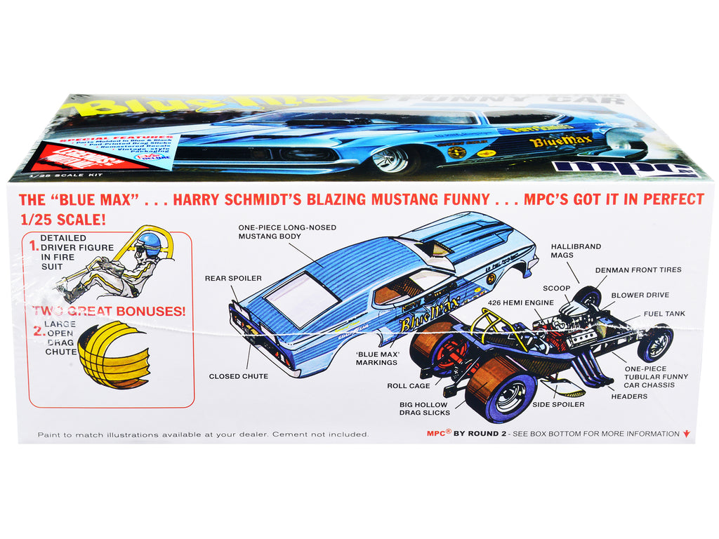 Skill 2 Model Kit 'Blue Max' Long Nose Mustang Funny Car 1/25 Scale Model Car by MPC