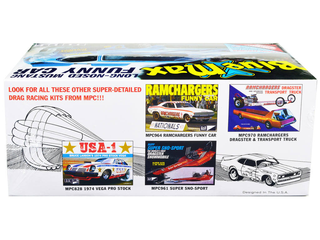 Skill 2 Model Kit 'Blue Max' Long Nose Mustang Funny Car 1/25 Scale Model Car by MPC
