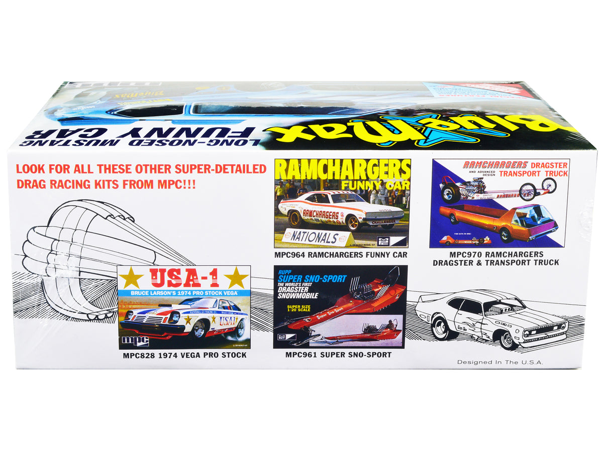 Skill 2 Model Kit 'Blue Max' Long Nose Mustang Funny Car 1/25 Scale Model Car by MPC