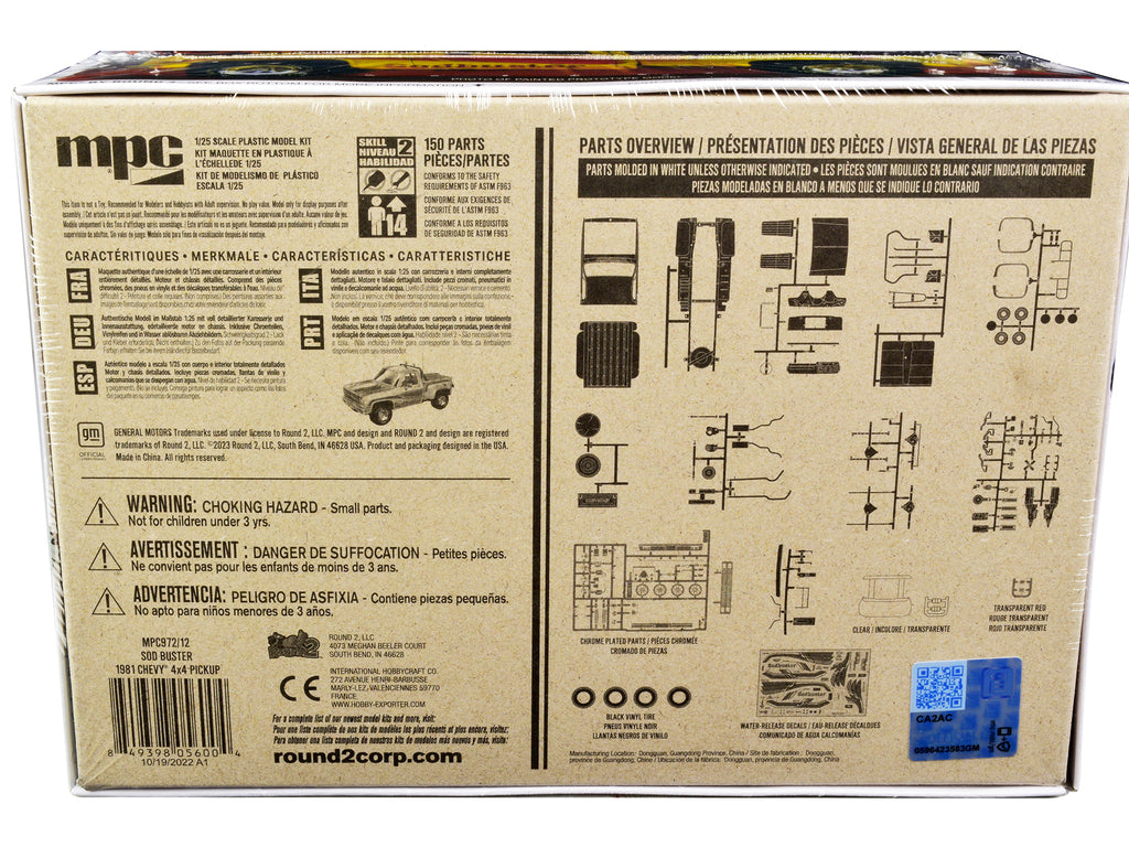 Skill 2 Model Kit 1981 Chevrolet 4x4 Stepside Pickup Truck 'Sod Buster' 1/25 Scale Model by MPC