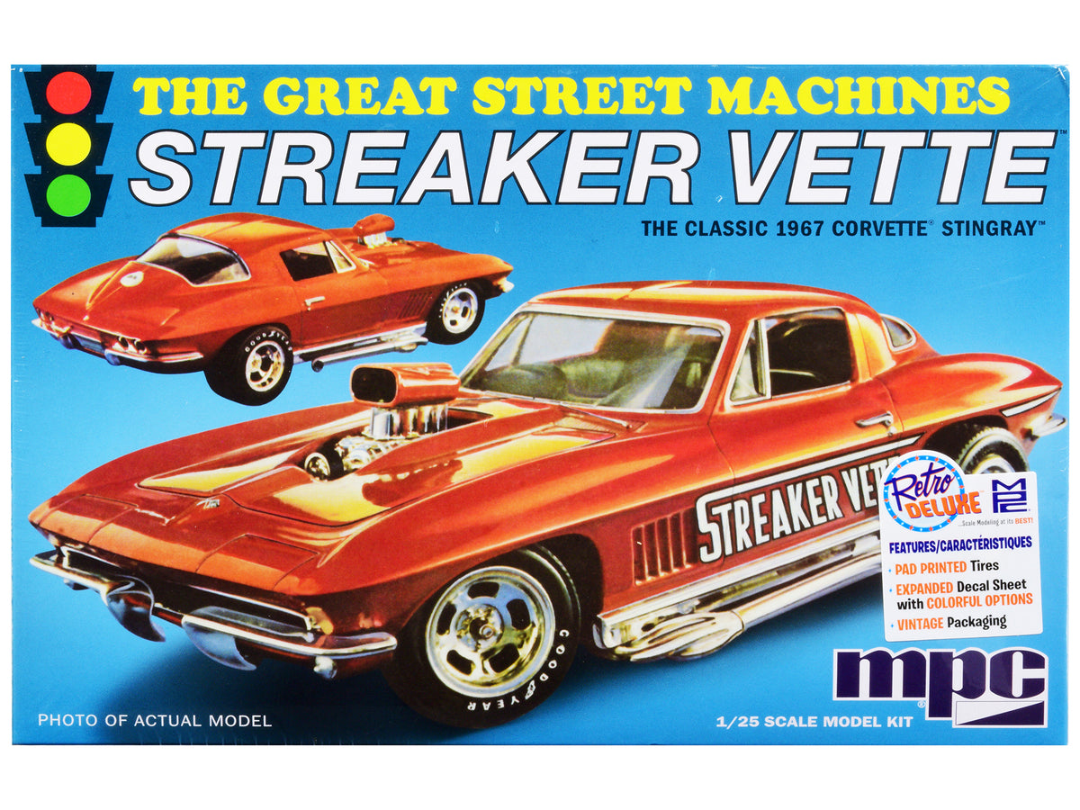 Skill 2 Model Kit 1967 Chevrolet Corvette Stingray 'Streaker Vette' 'The Great Street Machines' Series 1/25 Scale Model Car by MPC
