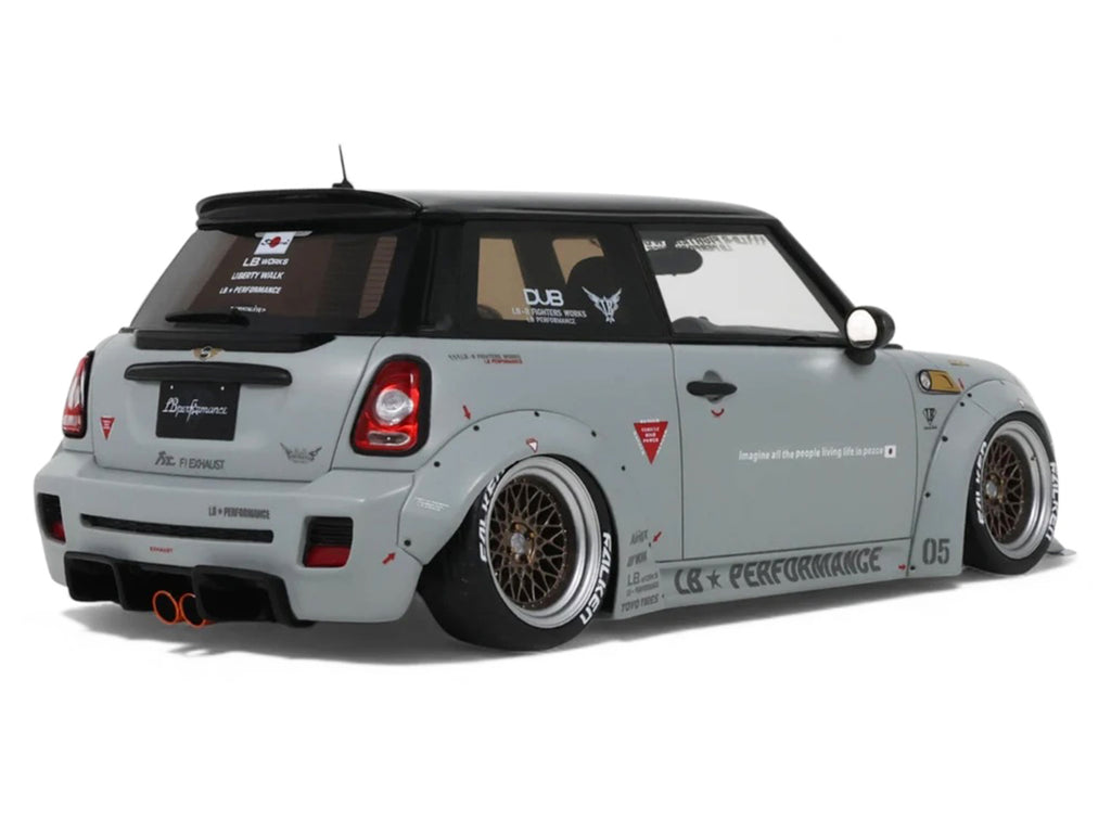 2015 Mini Cooper R56 LB-Works 'LB Nation' Gray with Black Top Limited Edition to 999 pieces Worldwide 1/18 Model Car by Otto Mobile