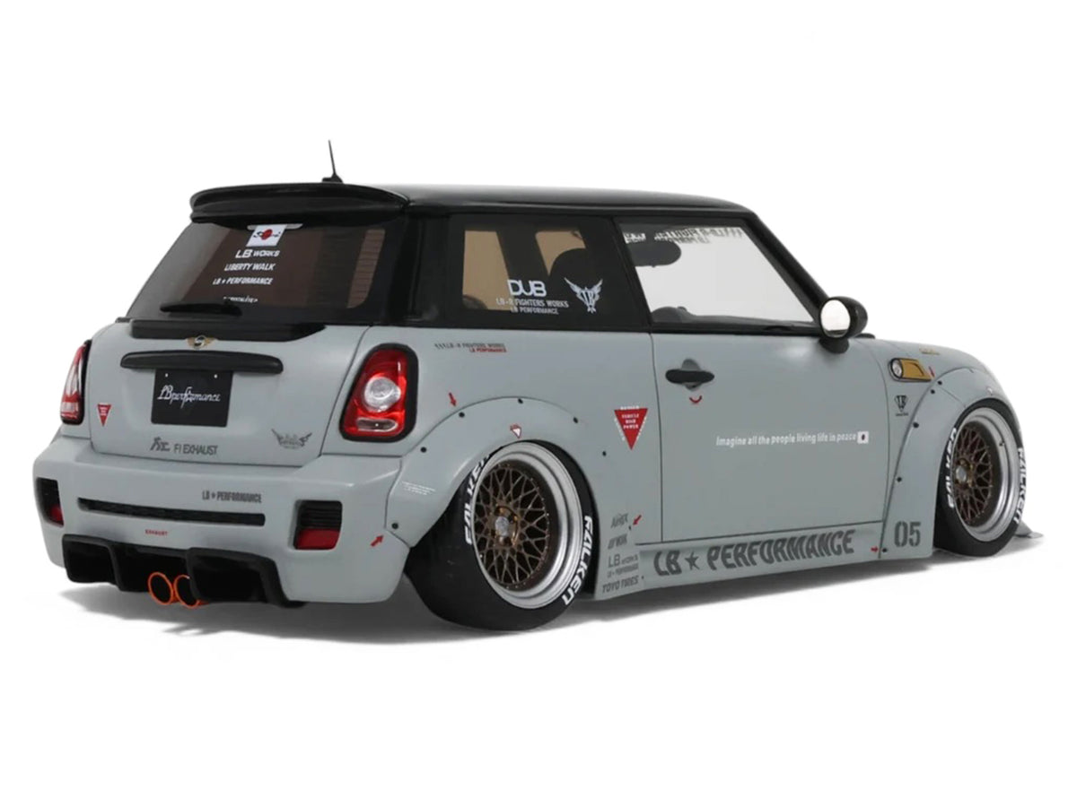 2015 Mini Cooper R56 LB-Works 'LB Nation' Gray with Black Top Limited Edition to 999 pieces Worldwide 1/18 Model Car by Otto Mobile