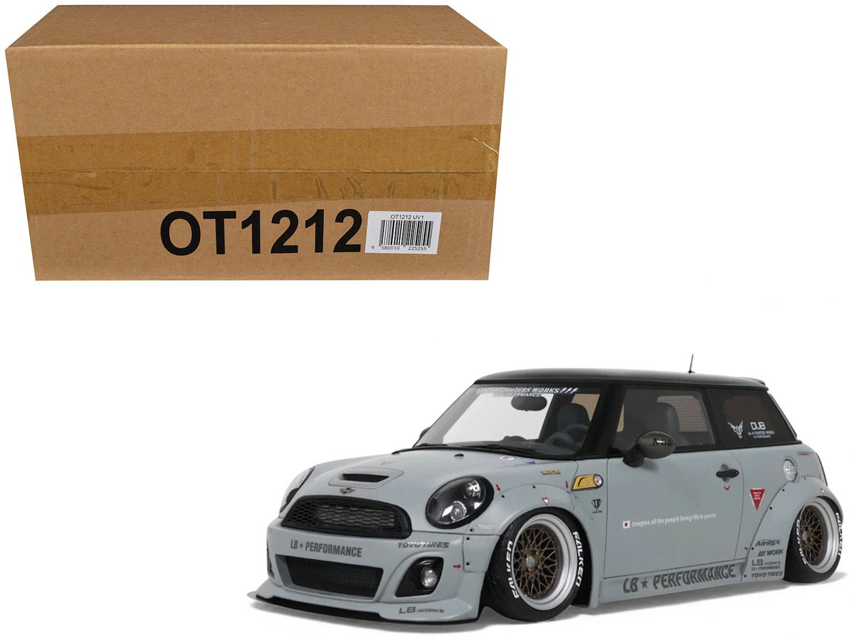 2015 Mini Cooper R56 LB-Works 'LB Nation' Gray with Black Top Limited Edition to 999 pieces Worldwide 1/18 Model Car by Otto Mobile