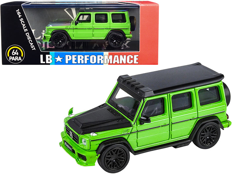 Mercedes-AMG G 63 LBWK Alien Green and Matt Black 'LB Performance' 1/64 Diecast Model Car by Paragon