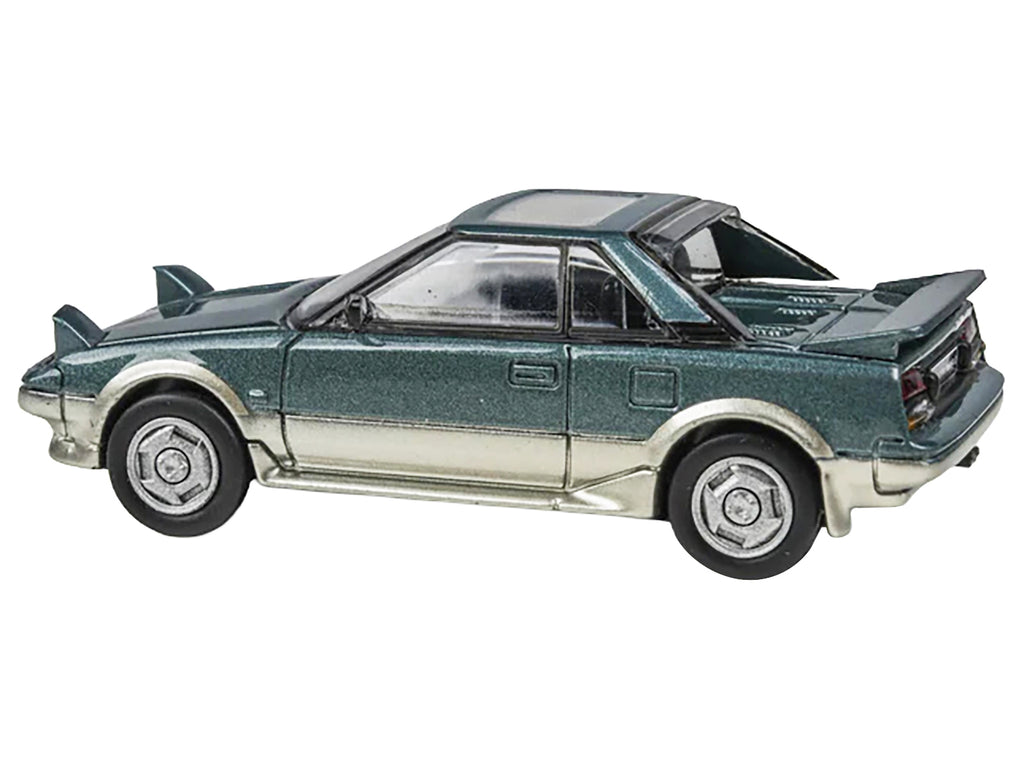 1985 Toyota MR2 MK1 Green Metallic and Gold with Sunroof 1/64 Diecast Model Car by Paragon Models