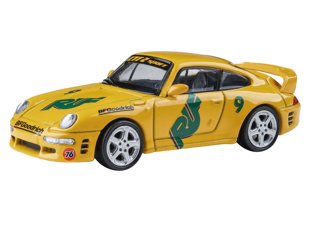 RUF CTR2 #9 'Pikes Peak' Yellow with Graphics 1/64 Diecast Model Car by Paragon Models