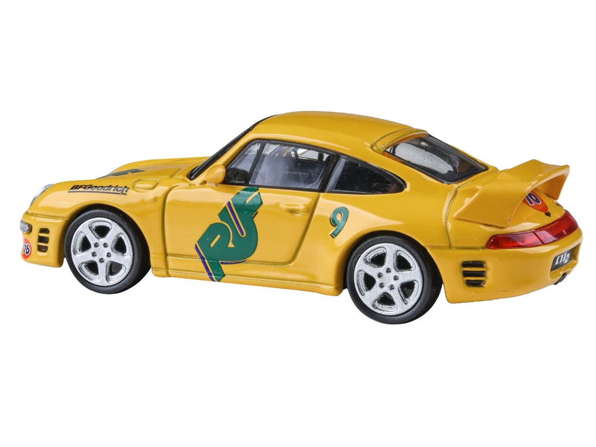 RUF CTR2 #9 'Pikes Peak' Yellow with Graphics 1/64 Diecast Model Car by Paragon Models
