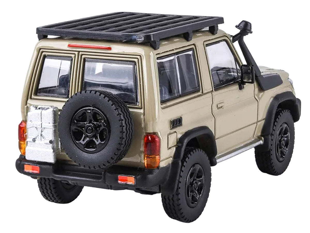 2023 Toyota Land Cruiser 71 Sandy Taupe '70th Anniversary' with Roofrack 1/64 Diecast Model Car by Paragon
