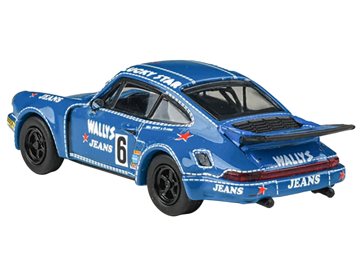 1975 Porsche 911 Carrera RSR 3.0 #6 'Kremer Racing - Wallys Jeans' Blue 1/64 Diecast Model Car by Paragon Models