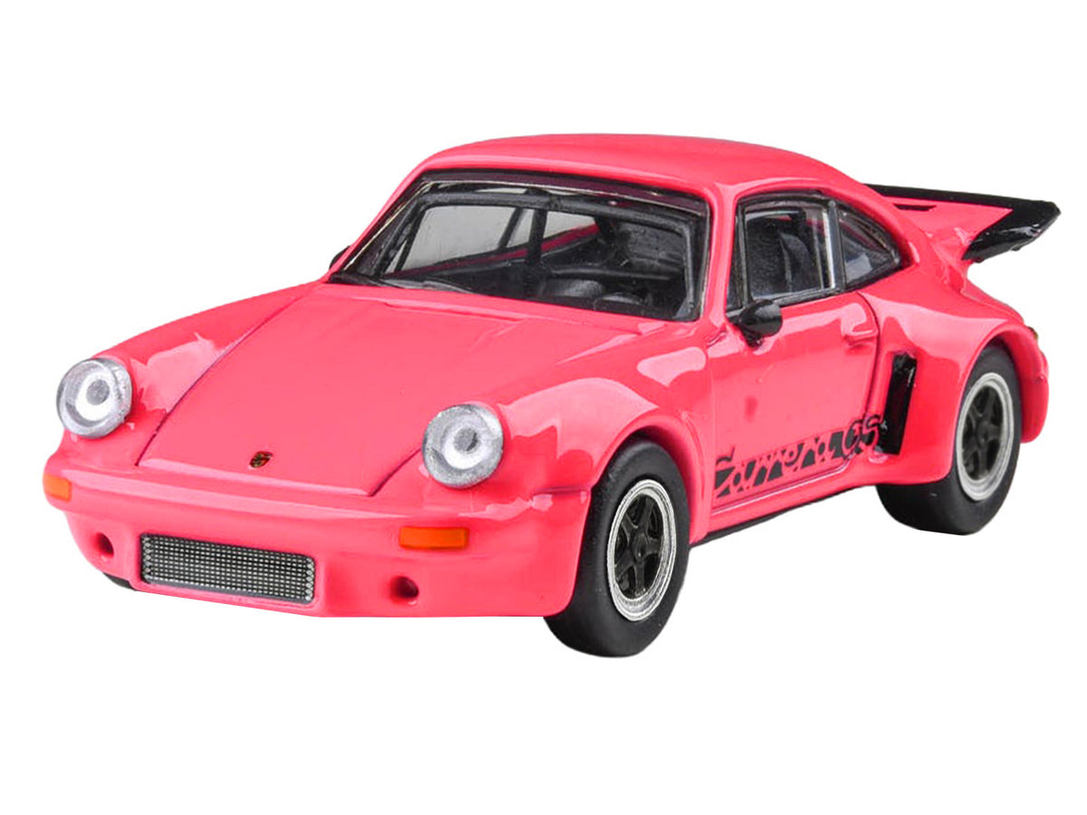 1974 Porsche 911 Carrera RSR 3.0 Fuchsia with Black Stripes 1/64 Diecast Model Car by Paragon Models