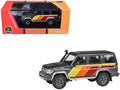 2014 Toyota Land Cruiser LC76 'TRD Livery' Gray Metallic with Stripes 1/64 Diecast Model Car by Paragon Models