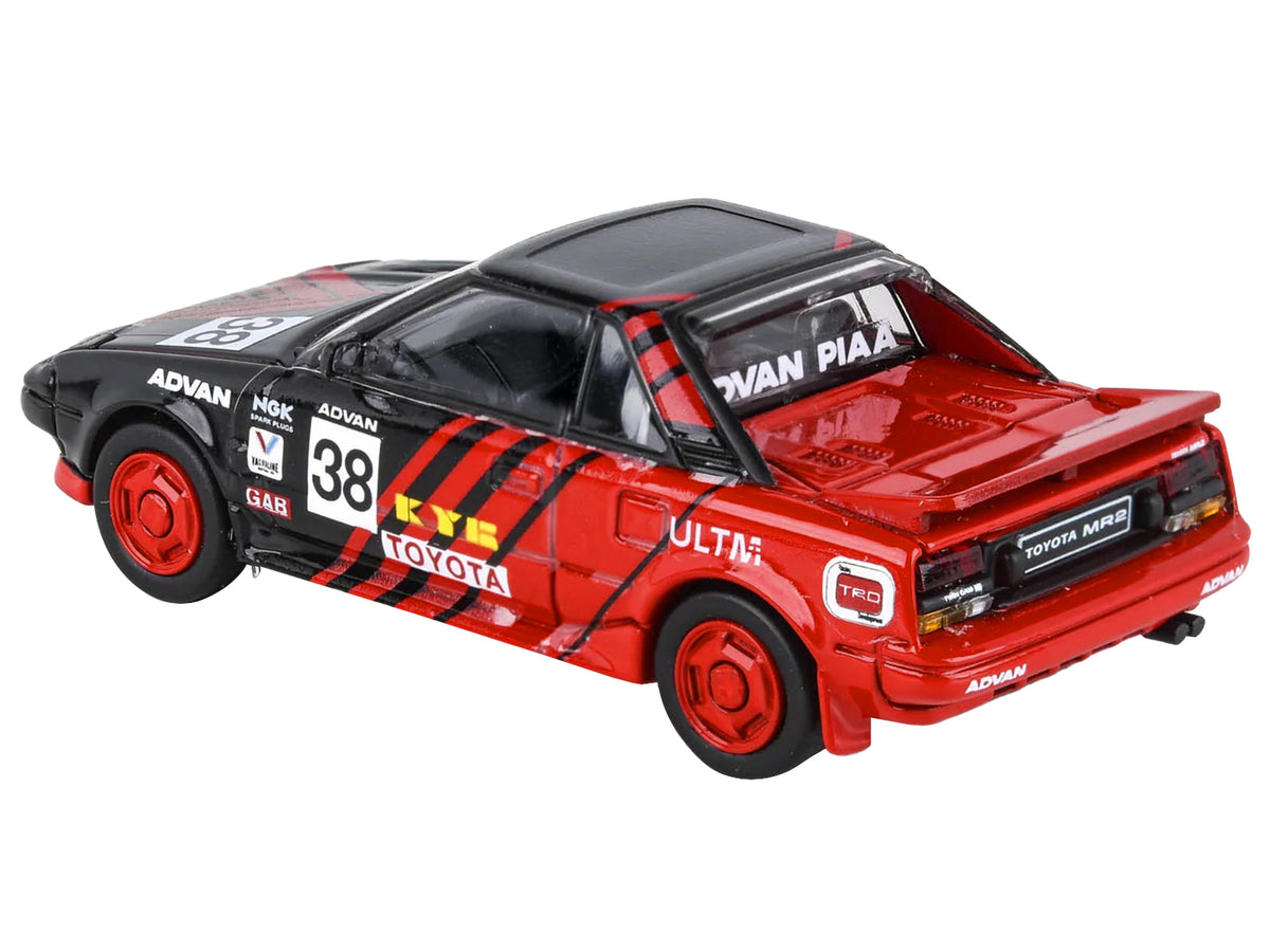 1985 Toyota MR2 MK1 RHD (Right Hand Drive) #38 Red and Black 'Autocross Livery' 1/64 Diecast Model Car by Paragon Models