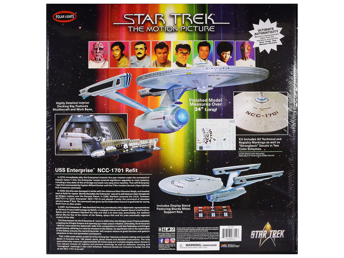 Skill 2 Model Kit U.S.S. Enterprise NCC-1701 Refit Spaceship 'Star Trek: The Motion Picture' (1979) Movie 1/350 Scale Model by Polar Lights