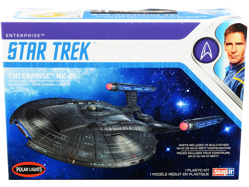 Skill 2 Snap Model Kit Enterprise NX-01 Starship 'Star Trek: Enterprise' (2001-2005) TV Series 1/1000 Scale Model by Polar Lights