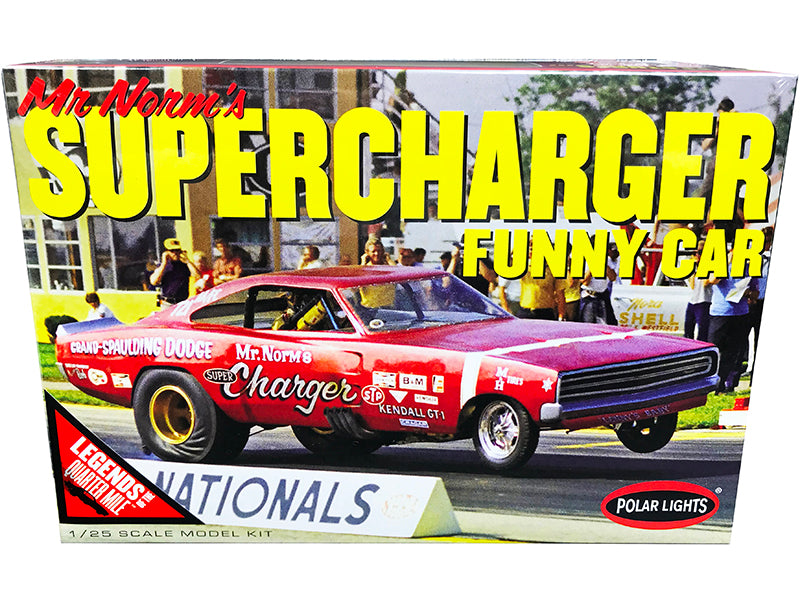 Skill 2 Model Kit 1969 Dodge Charger Funny Car 'Mr. Norm's Supercharger' 'Legends of the Quarter Mile' 1/25 Scale Model by Polar Lights