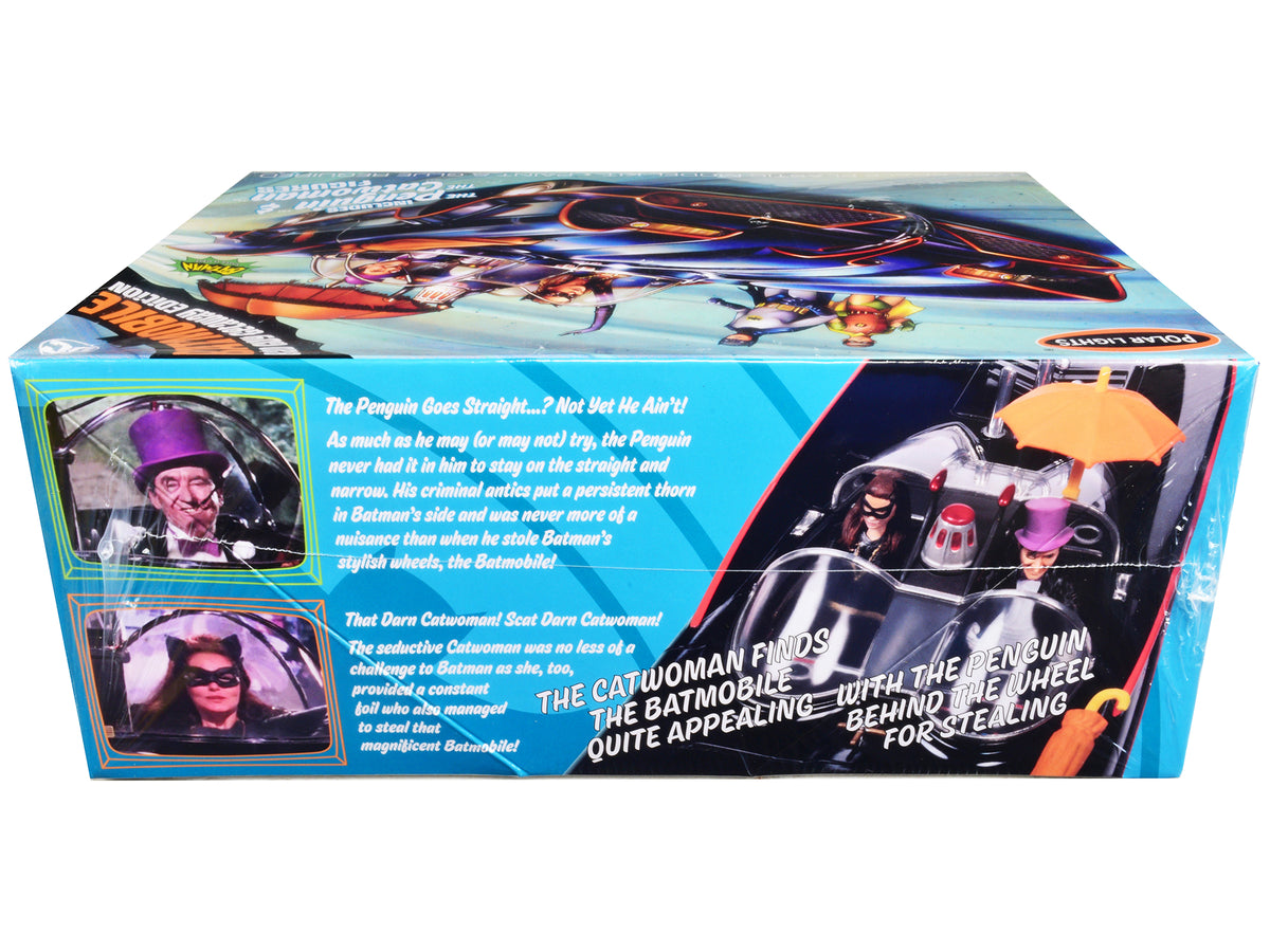 Skill 2 Model Kit 1966 Batmobile 'Bad Guy Getaway Edition' with Penguin and Catwoman Figures 'Batman' (1966-1968) TV Series 1/25 Scale Model by Polar Lights