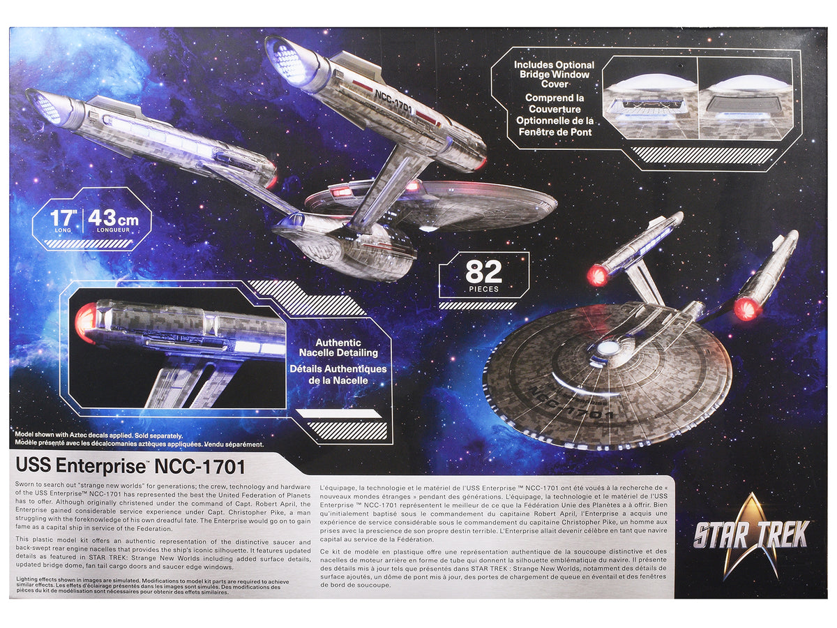 Skill 2 Model Kit USS Enterprise NCC-1701 Spacecraft 'Star Trek: Strange New Worlds' (2022-Current) TV Series 1/1000 Scale Model by Polar Lights