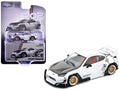 Toyota Pandem GR86 White with Carbon Hood 'Enigma Exclusive Edition' 1/64 Diecast Model Car by Pop Race
