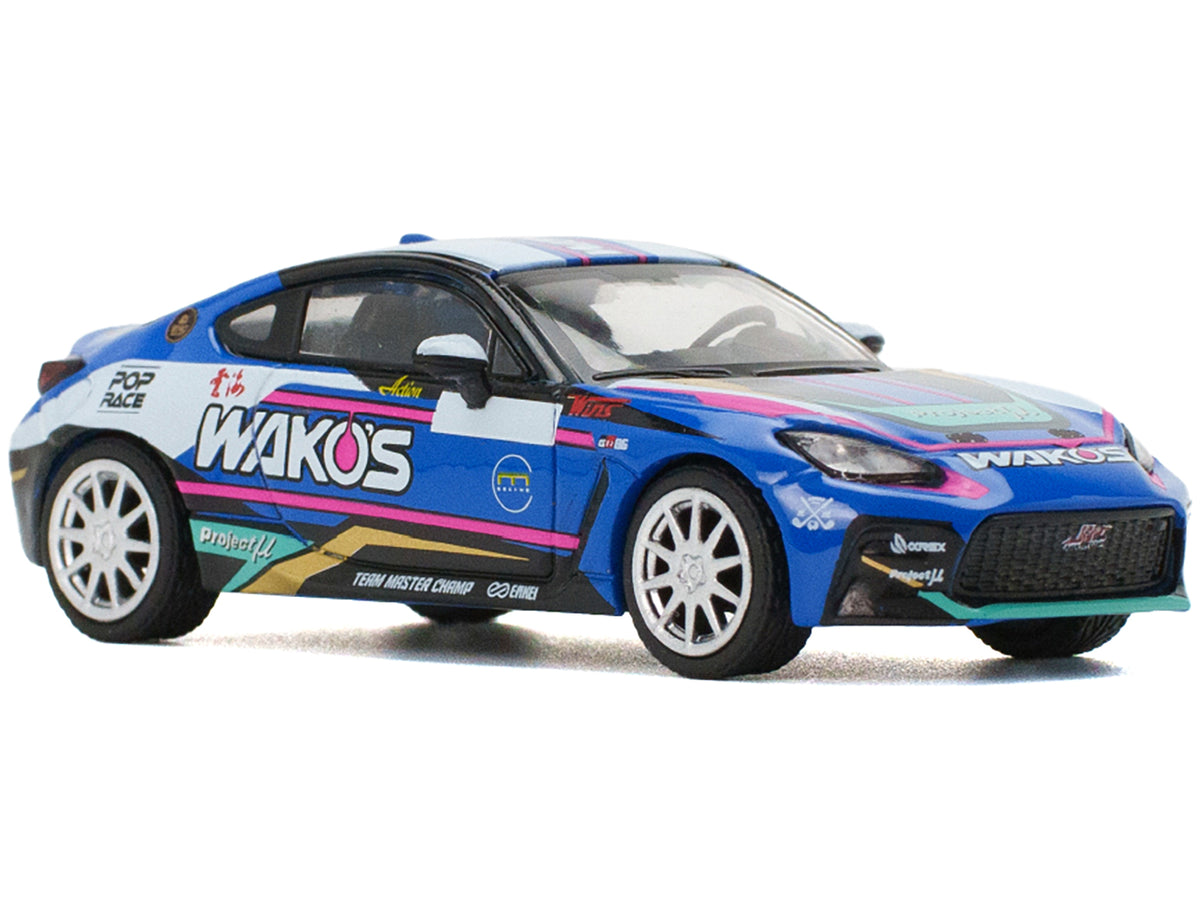 Toyota GR86 'Wako's' Blue with Graphics 1/64 Diecast Model Car by Pop Race