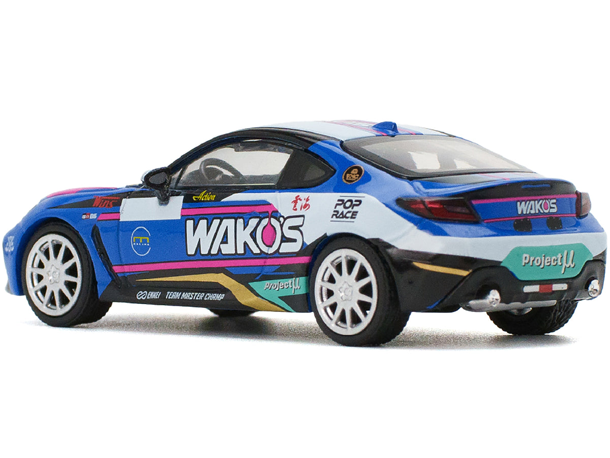 Toyota GR86 'Wako's' Blue with Graphics 1/64 Diecast Model Car by Pop Race