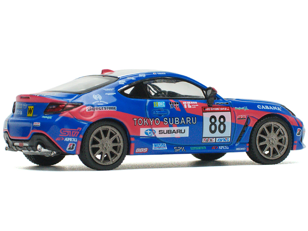 Subaru BRZ #88 Blue with Graphics 'Tokyo Subaru Racing' 1/64 Diecast Model Car by Pop Race
