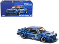 Skyline GT-R V8 Drift 'Hakosuka' RHD (Right Hand Drive) #12 'Calsonic' Blue with Graphics 1/64 Diecast Model Car by Pop Race