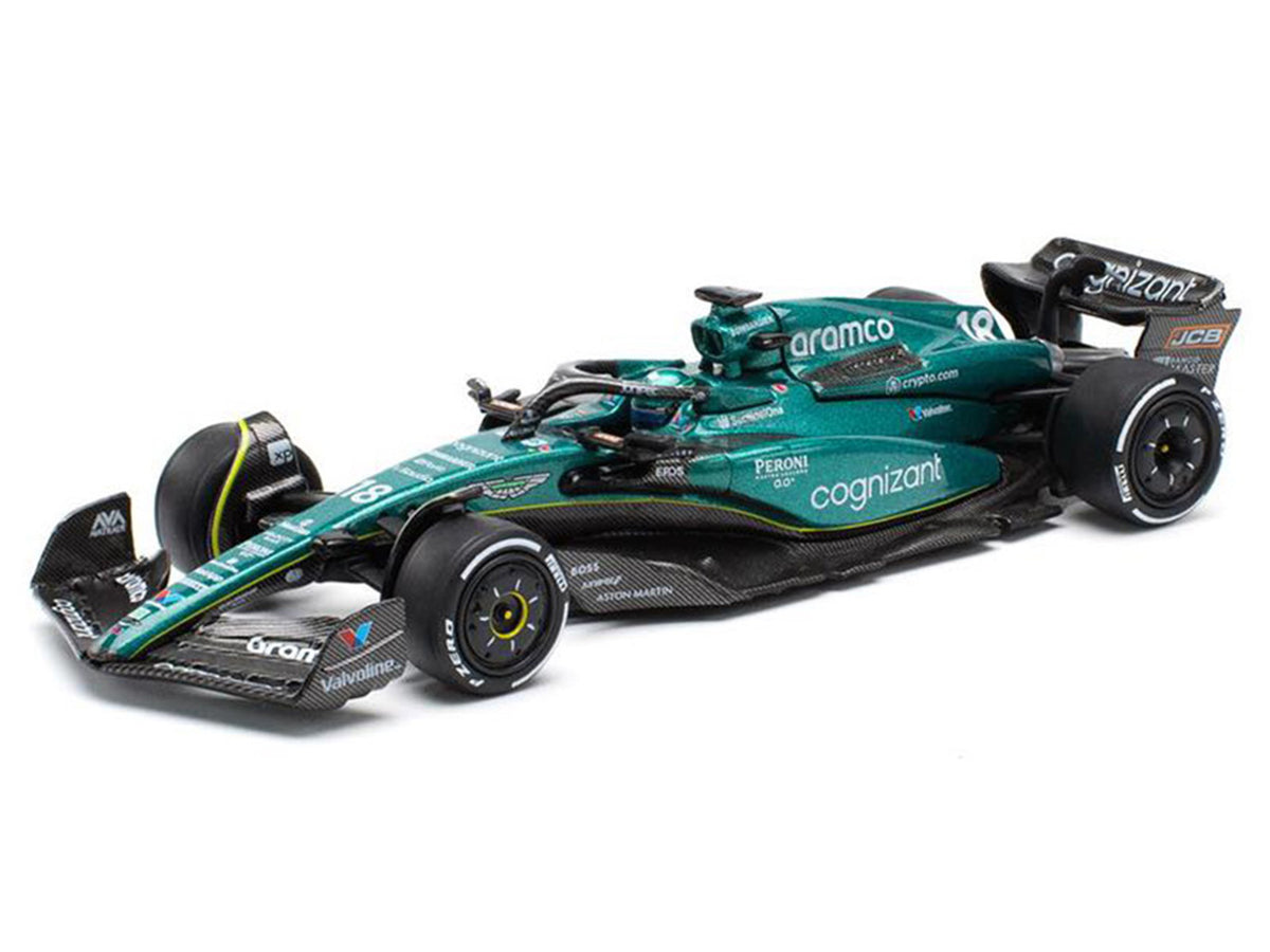 Aston Martin AMR23 #18 Lance Stroll 'Formula One F1 World Championship' (2023) 1/64 Diecast Model Car by Pop Race