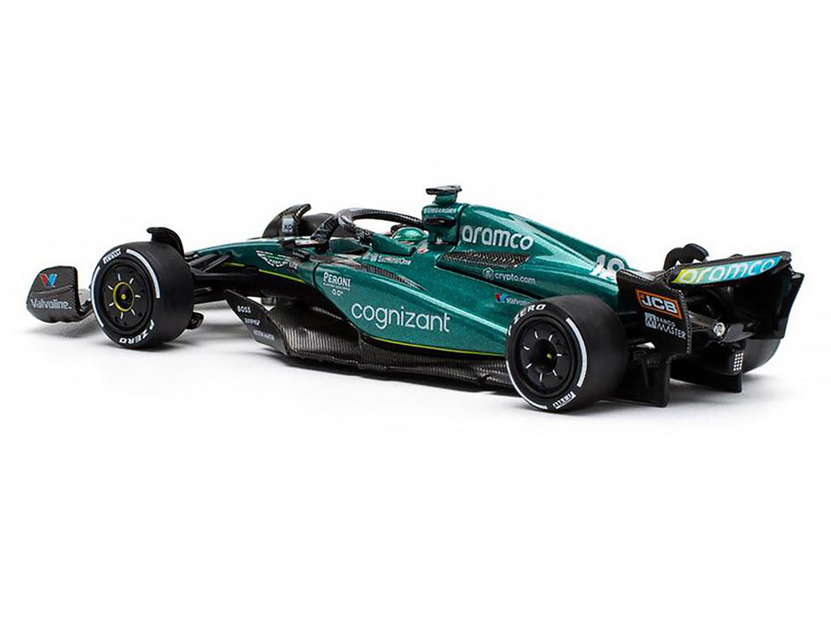Aston Martin AMR23 #18 Lance Stroll 'Formula One F1 World Championship' (2023) 1/64 Diecast Model Car by Pop Race