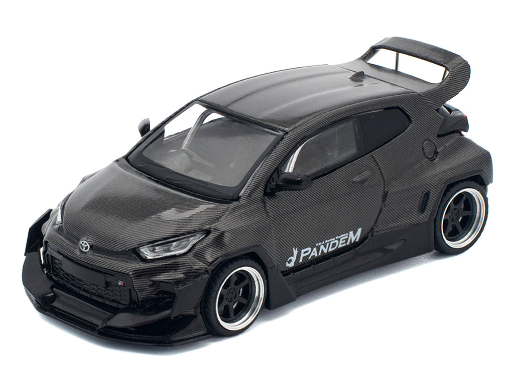 Toyota 'Pandem' GR Yaris RHD (Right Hand Drive) Carbon Fiber 1/64 Diecast Model Car by Pop Race