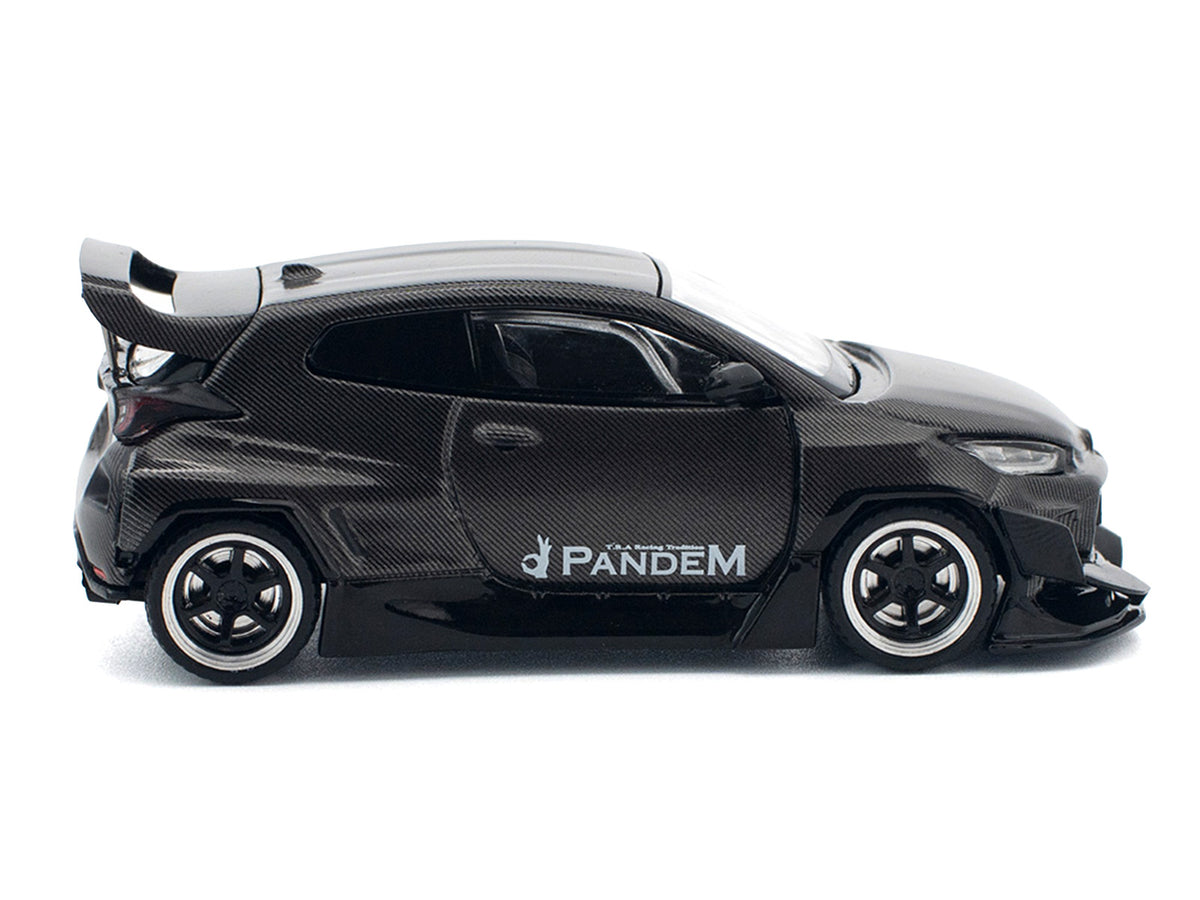 Toyota 'Pandem' GR Yaris RHD (Right Hand Drive) Carbon Fiber 1/64 Diecast Model Car by Pop Race