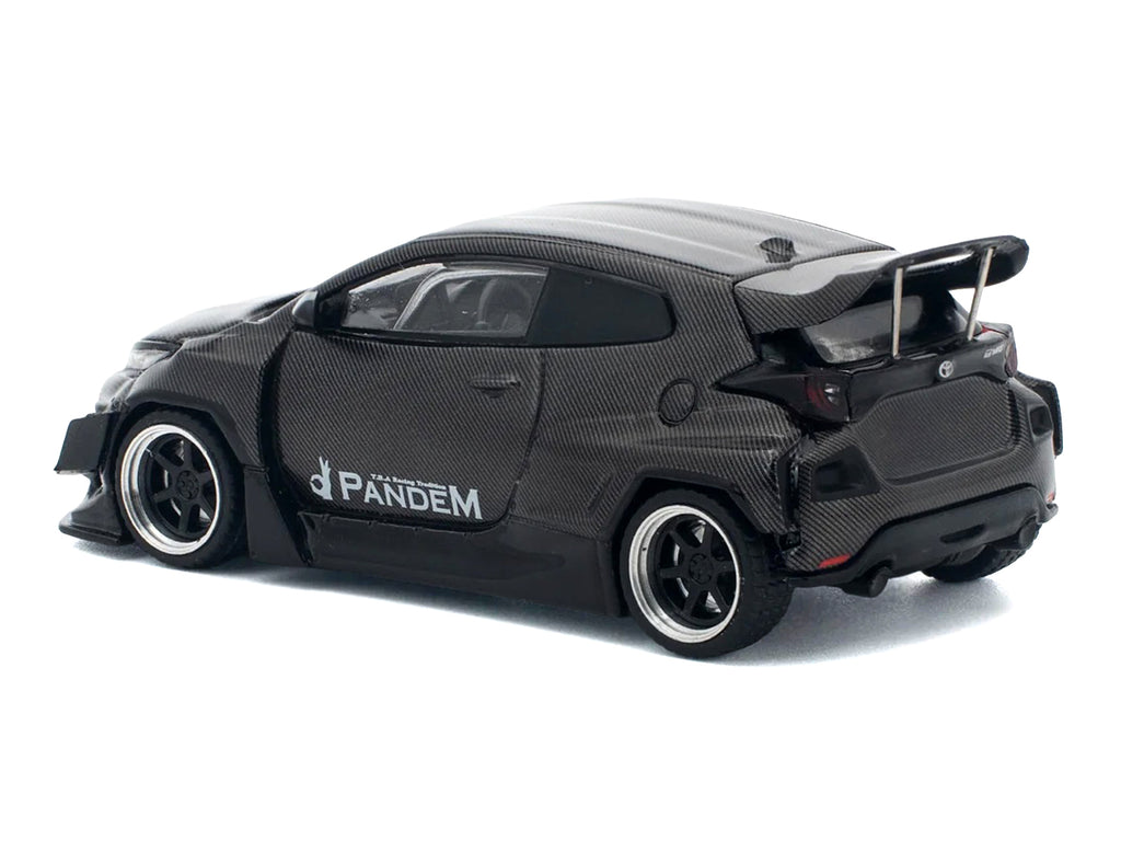 Toyota 'Pandem' GR Yaris RHD (Right Hand Drive) Carbon Fiber 1/64 Diecast Model Car by Pop Race