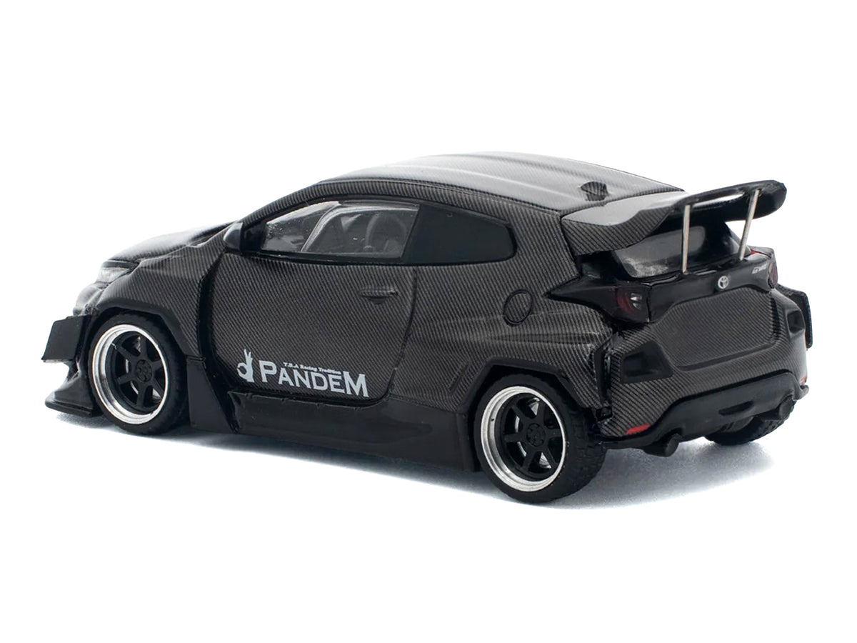 Toyota 'Pandem' GR Yaris RHD (Right Hand Drive) Carbon Fiber 1/64 Diecast Model Car by Pop Race