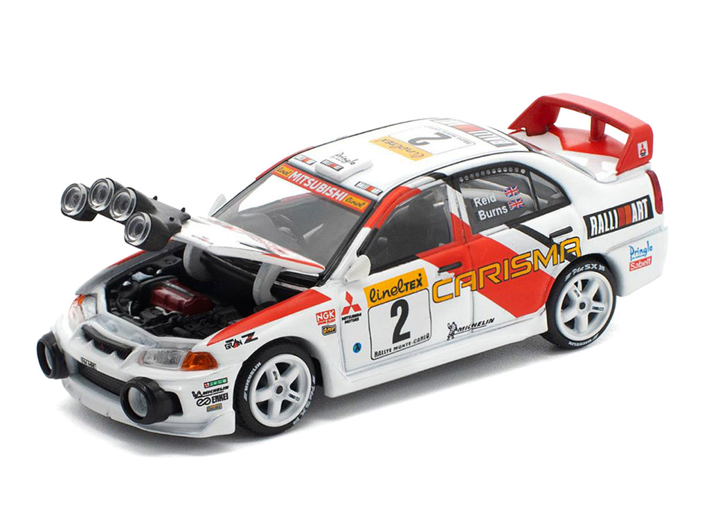Mitsubishi Lancer Evolution IV RHD (Right Hand Drive) #2 Richard Burns - Robert Reid 'Monte Carlo Rally' (1998) 1/64 Diecast Model Car by Pop Race