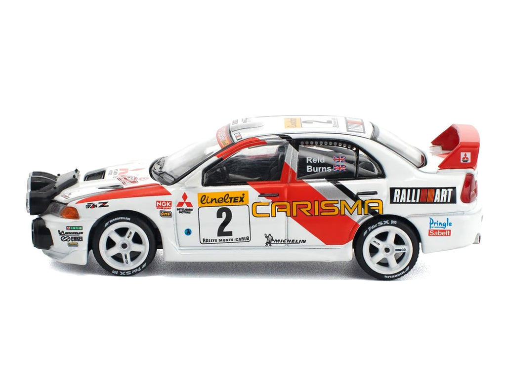 Mitsubishi Lancer Evolution IV RHD (Right Hand Drive) #2 Richard Burns - Robert Reid 'Monte Carlo Rally' (1998) 1/64 Diecast Model Car by Pop Race