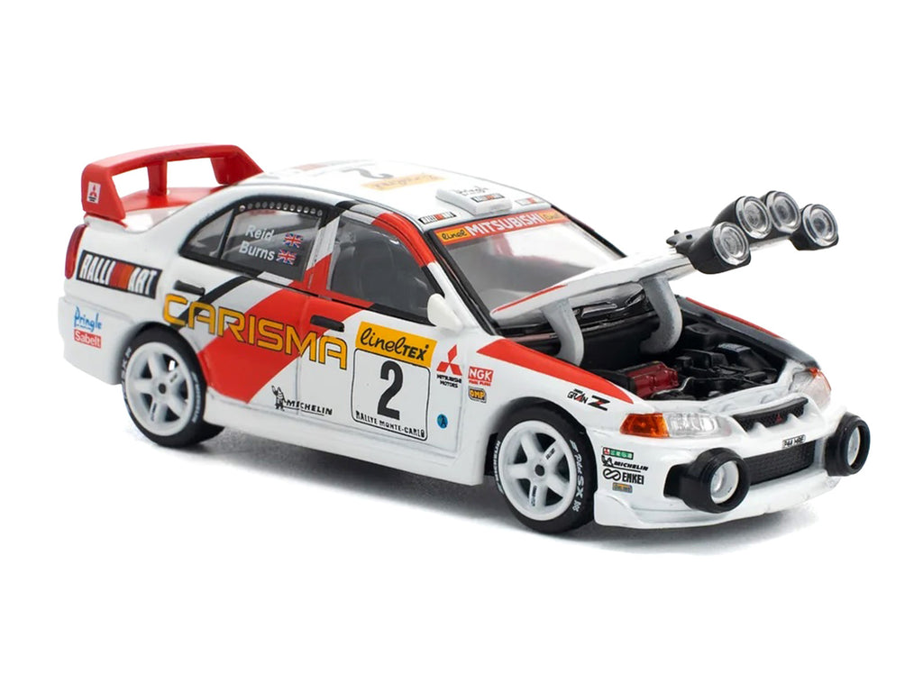 Mitsubishi Lancer Evolution IV RHD (Right Hand Drive) #2 Richard Burns - Robert Reid 'Monte Carlo Rally' (1998) 1/64 Diecast Model Car by Pop Race