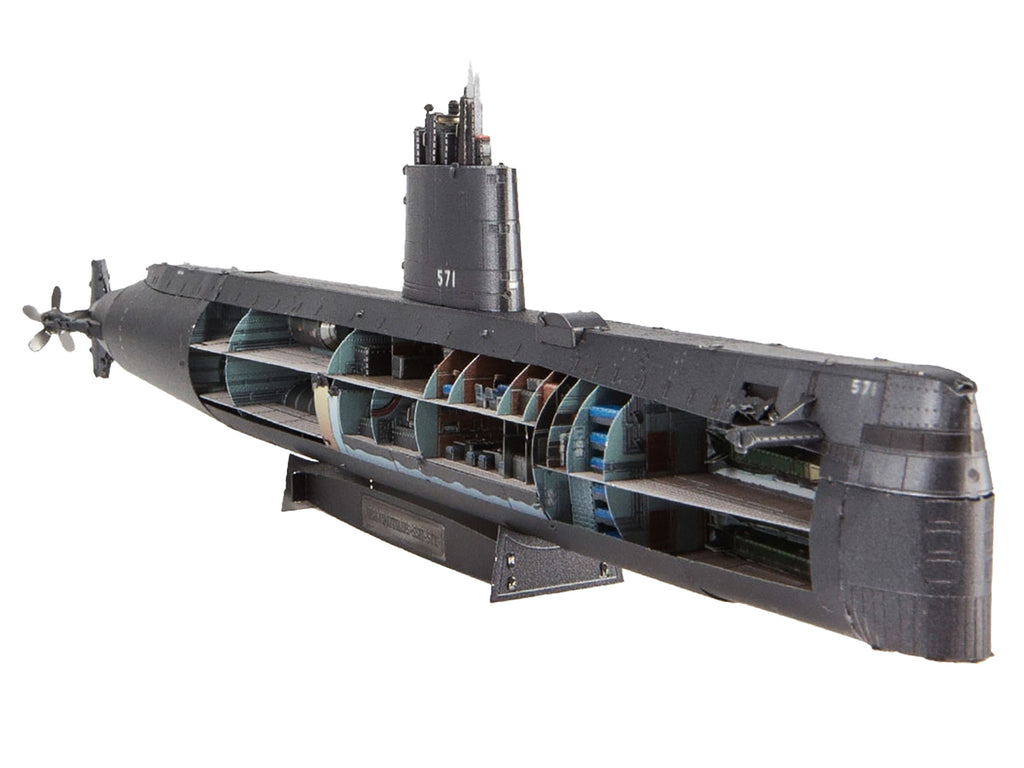 Model Kit USS Nautilus (SSN-571) Submarine 'United States Navy' (Challenging Difficulty) Steel Model by Metal Earth