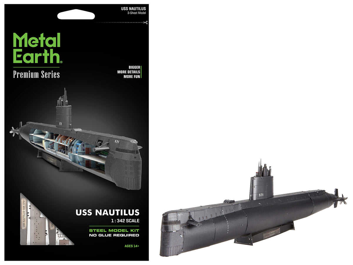 Model Kit USS Nautilus (SSN-571) Submarine 'United States Navy' (Challenging Difficulty) Steel Model by Metal Earth
