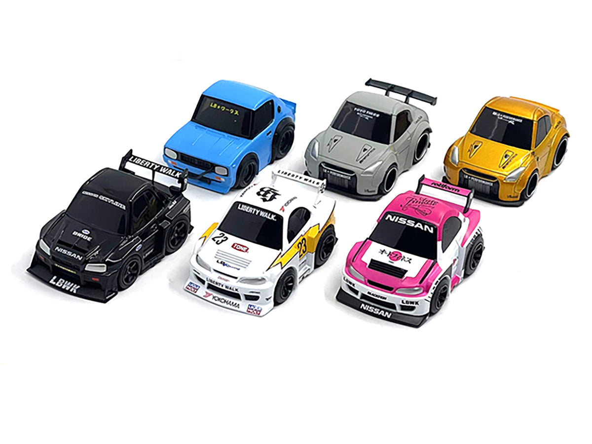 'QubeCarz' Series #1 Set of 6 pieces 1/64 Diecast Model Cars by Mini GT