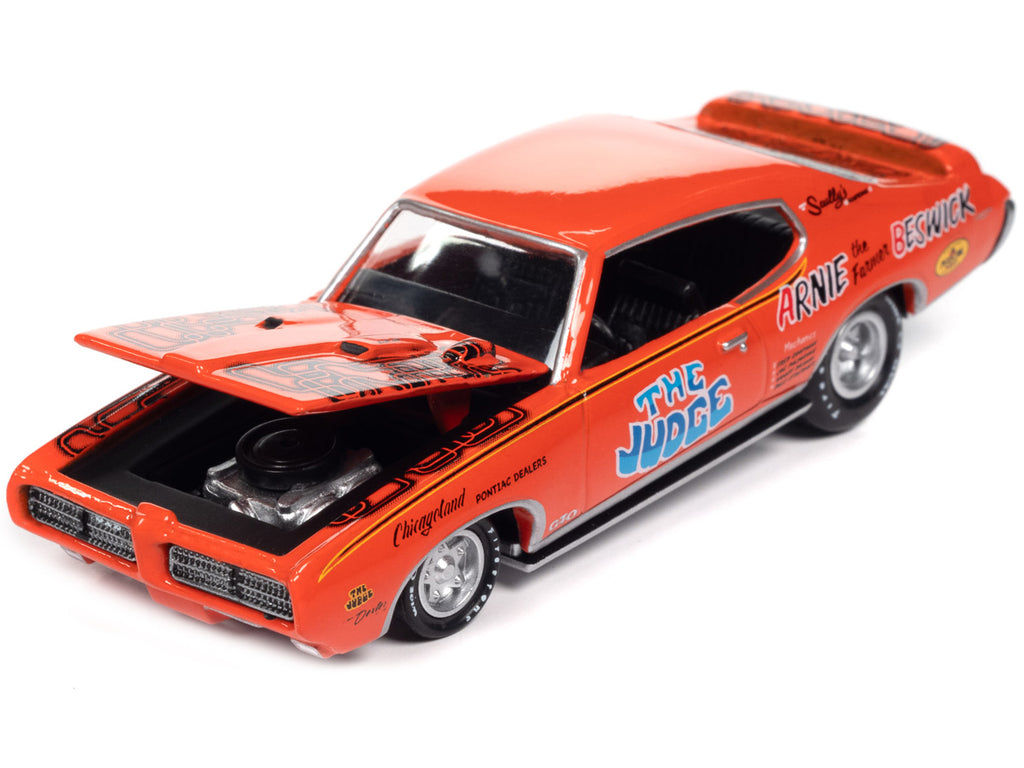 1969 Pontiac GTO Orange with Graphics 'The Judge - Arnie 'The Farmer' Beswick' 'Racing Champions Mint 2023' Release 1 Limited Edition to 2500 pieces Worldwide 1/64 Diecast Model Car by Racing Champions