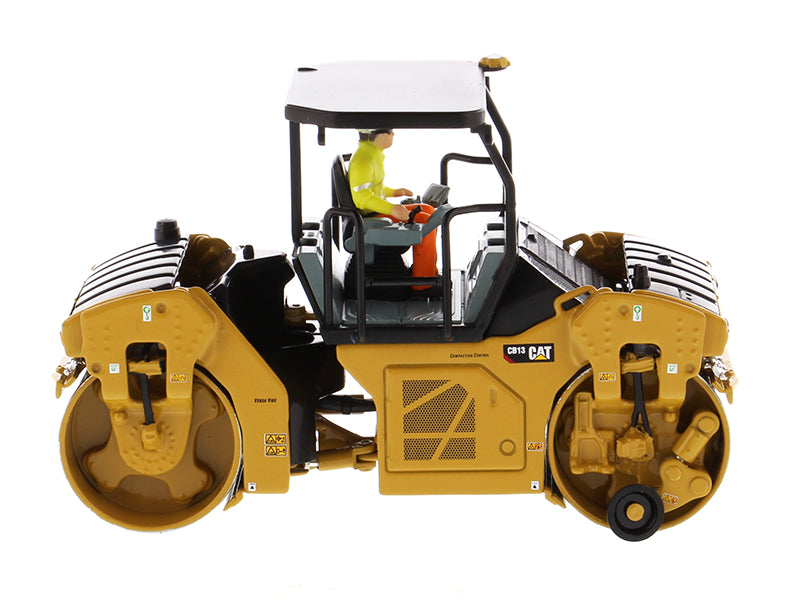 CAT Caterpillar CB-13 Tandem Vibratory Roller with ROPS (Roll Over Protective Structure) and Operator 'High Line Series' 1/50 Diecast Model by Diecast Masters