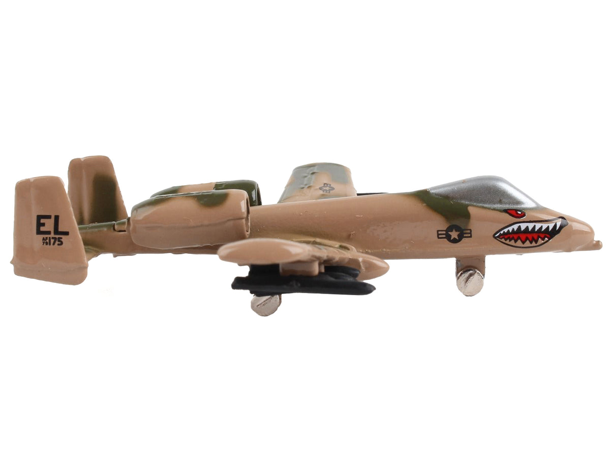 Fairchild Republic A-10 Thunderbolt II 'Warthog' Attack Aircraft Camouflage 'United States Air Force' with Runway Section Diecast Model Airplane by Runway24