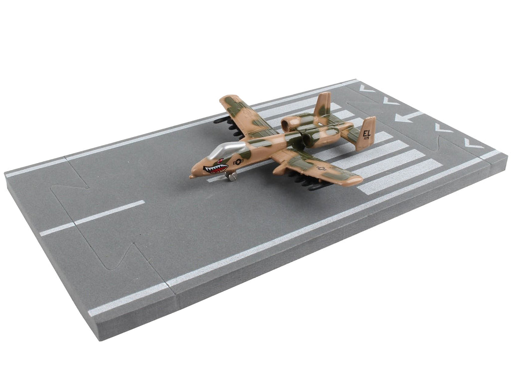 Fairchild Republic A-10 Thunderbolt II 'Warthog' Attack Aircraft Camouflage 'United States Air Force' with Runway Section Diecast Model Airplane by Runway24