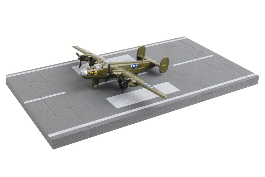 Consolidated B-24 Liberator Bomber Aircraft Olive Drab 'United States Army Air Force' with Runway Section Diecast Model Airplane by Runway24