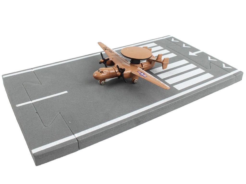 Northrop Grumman E-2C Hawkeye Aircraft Tan 'United States Navy' with Runway Section Diecast Model Airplane by Runway24